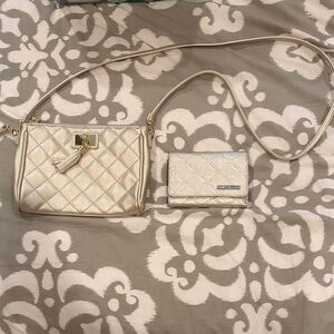 Silver Quilted Women's Bag Set Matching Purse and Wallet I accept offers